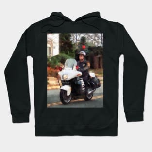 Motorcycle Cop on Patrol Hoodie